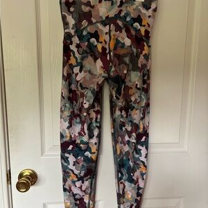 ladies Spanx yoga pants! Sz Sm!Green/burgandy/yellow!